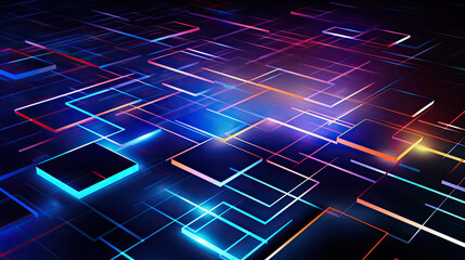 energy light grid technology futuristic background - by generative ai