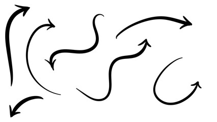 Set of arrow graphic assets with various style