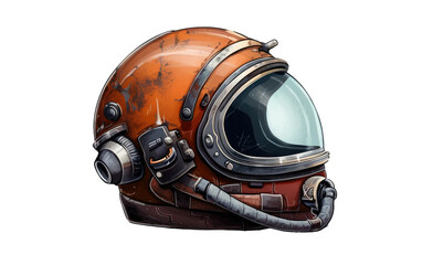 Strong Explorer Helmet Made up of Glasses on a Clear Surface or PNG Transparent Background.