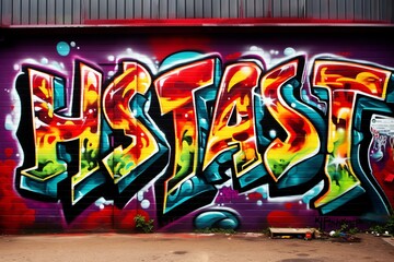 Visually Engaging Graffiti Masterpiece Celebrating the Entrepreneurial Spirit with 'Hustle Hard,...