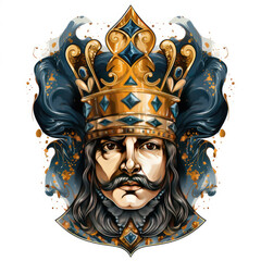 Fototapeta premium watercolor king of Spades clipart, Generative Ai