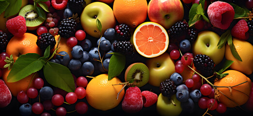 Fruit Assortment Background - Wholesome Delights: A Pile of Nature's Bounty Creating a Fresh Background