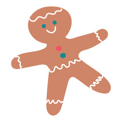 Isolated colored gingerbread cookie sketch icon Vector