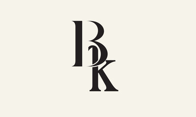 BK, BK letter Initials Monogram logo 