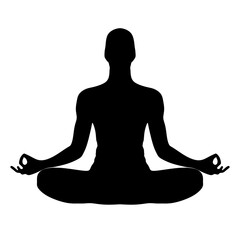 Vector icon Pictogram of a silhouette in yoga meditation posture black color
