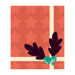 Top view of an isolated christmas present Vector