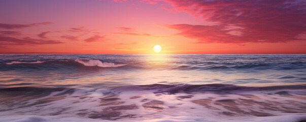 Fototapeta na wymiar Sunrise over Ocean Waves