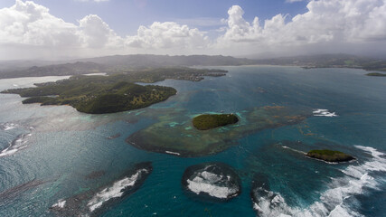 Islets from above coastal view Martinique 