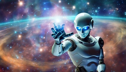 Inteligencia artificial, contacto con otras planetas - obrazy, fototapety, plakaty