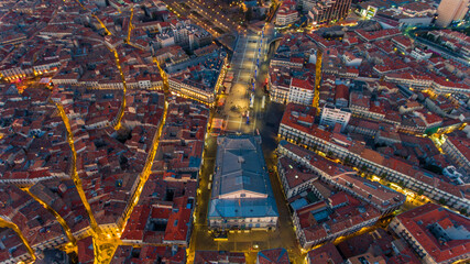 Twilight over Montpellier's historic Place de la Comédie