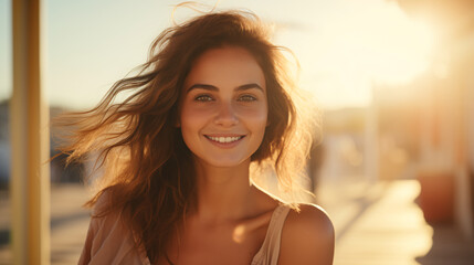 Italian woman in her 20s with a bright smile