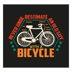 Cycling T-shirt, Cycling Svg, Never Underestimate An Old Guy With A Bicycle Svg, Cycling T-shirt Svg, Bicycle, Typography, Cycling Quotes, Cycling Cut File, SVG, EPS,