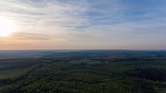 Sunset over the historic Douaumont Ossuary in Verdun