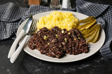 Tasty Silesian black pudding.