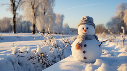 Obraz premium Christmas Gifts in the Snow.Generative Ai