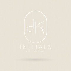 JK monogram logo, JK letter logo, JK wedding initials 