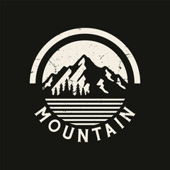 Vintage Mountain Logo design template