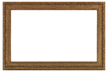 Antique picture frame on a transparent background, in PNG format.