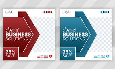 Business promotional social media post banner template | Creative marketing Instagram post design | Square banner design