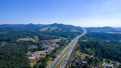 Junction of Rodovia dos Bandeirantes and Rodovia Anhanguera in São Paulo, Brazil.