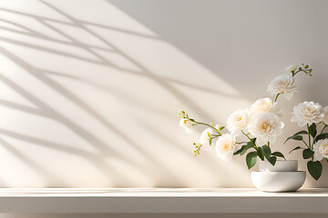white background with a plant in a vase
