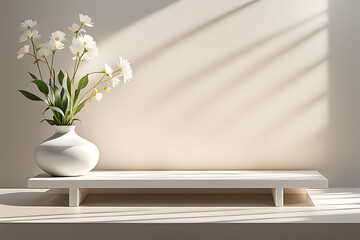 Fototapeta na wymiar white background with a plant in a vase