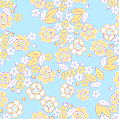 seamless vector background with flowers