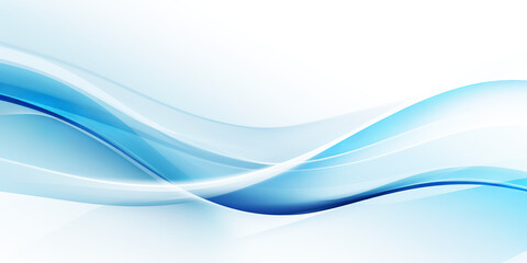 Business background with dynamic blue and white waves with copy space. Background concept. AI generated.