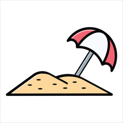 beach umbrella icon vector design template