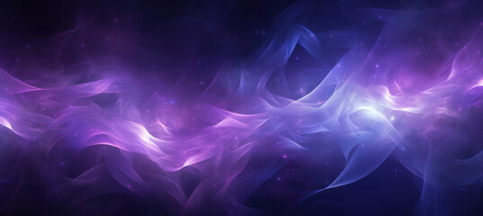 Fototapeta na wymiar Flowing Forms of Dreamy Purple Stars in Space