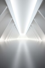 White room with lights and a spotlight