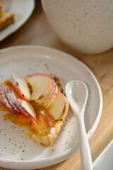 Homemade Organic Apple Pie Desserpie for Thanksgiving dinner Autumn concept. Selective focus