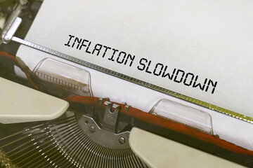 The text is printed on a typewriter - inflation slowdown