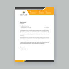 Elegant letterhead template design in minimalist style. Letterhead template in flat style, Modern company letterhead template design