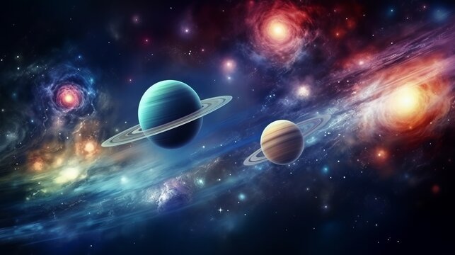 A picture of the planets in the sky