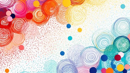 Fototapeta premium A painting of colorful circles on a white background