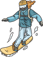 Winter seasonal sports, skiing and snowboarding. Off-piste freeride by person with skis and snowboard and splitboard. Extreme cold season sports, outdoor activities