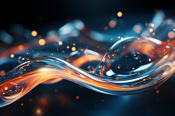 Obraz premium Abstract background with copy space. Smooth flowing shapes. Luminous waves.
