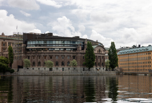  Parliament of Sweden - governmental building at Helgeandsholmen island in Stockholm