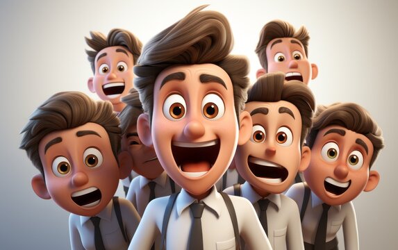 cartoon 3d characters face expression