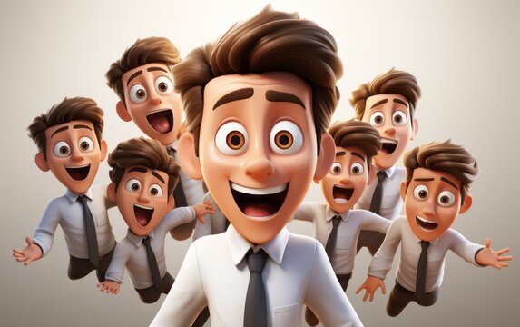 cartoon 3d characters wonder face expression