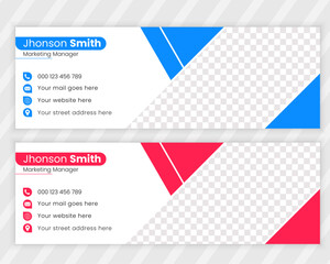  Minimalist Business email signature design template or email footer and personal social media cover design