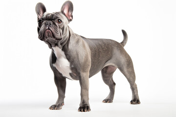 photo with white background of a French bulldog breed dog