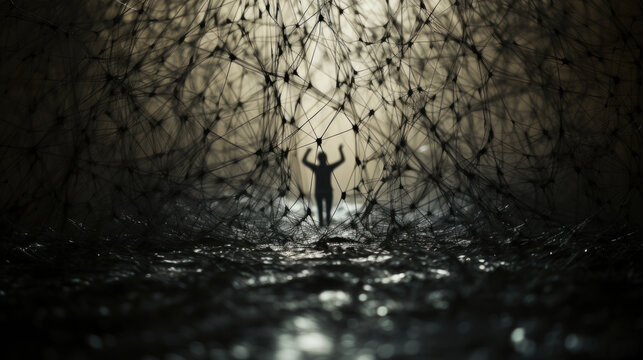 mental disease: trapped in web. Generative AI