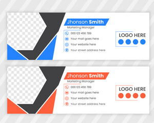  Minimalist Business email signature design template or email footer and personal social media cover design