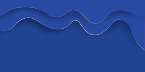 Minimalistic blue luxury abstract background with blue wave. Modern blue gradient flowing wave lines element. Futuristic technology concept banner with space for text.