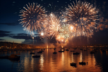 Magnificent fireworks. Party. Event. Commemoration.