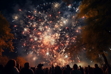 Magnificent fireworks. Party. Event. Commemoration.