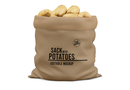 Sack with potatoes Mockup