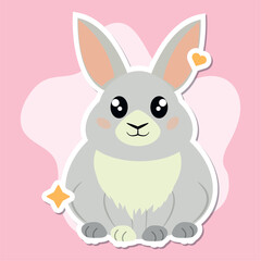 Isolated cute rabbit cartoon character Vector
